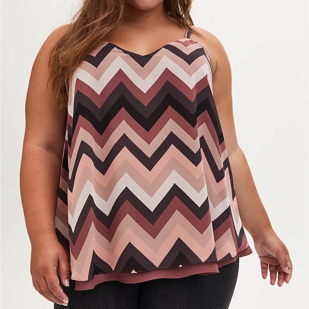 Torrid Chevron Double Layer Cami Blouse